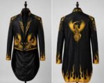 Magician golden Teal Coat Dress