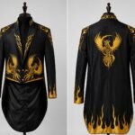 Magician golden Teal Coat Dress